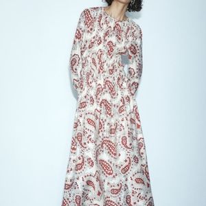 H&M Red and White Paisley Maxi Dress